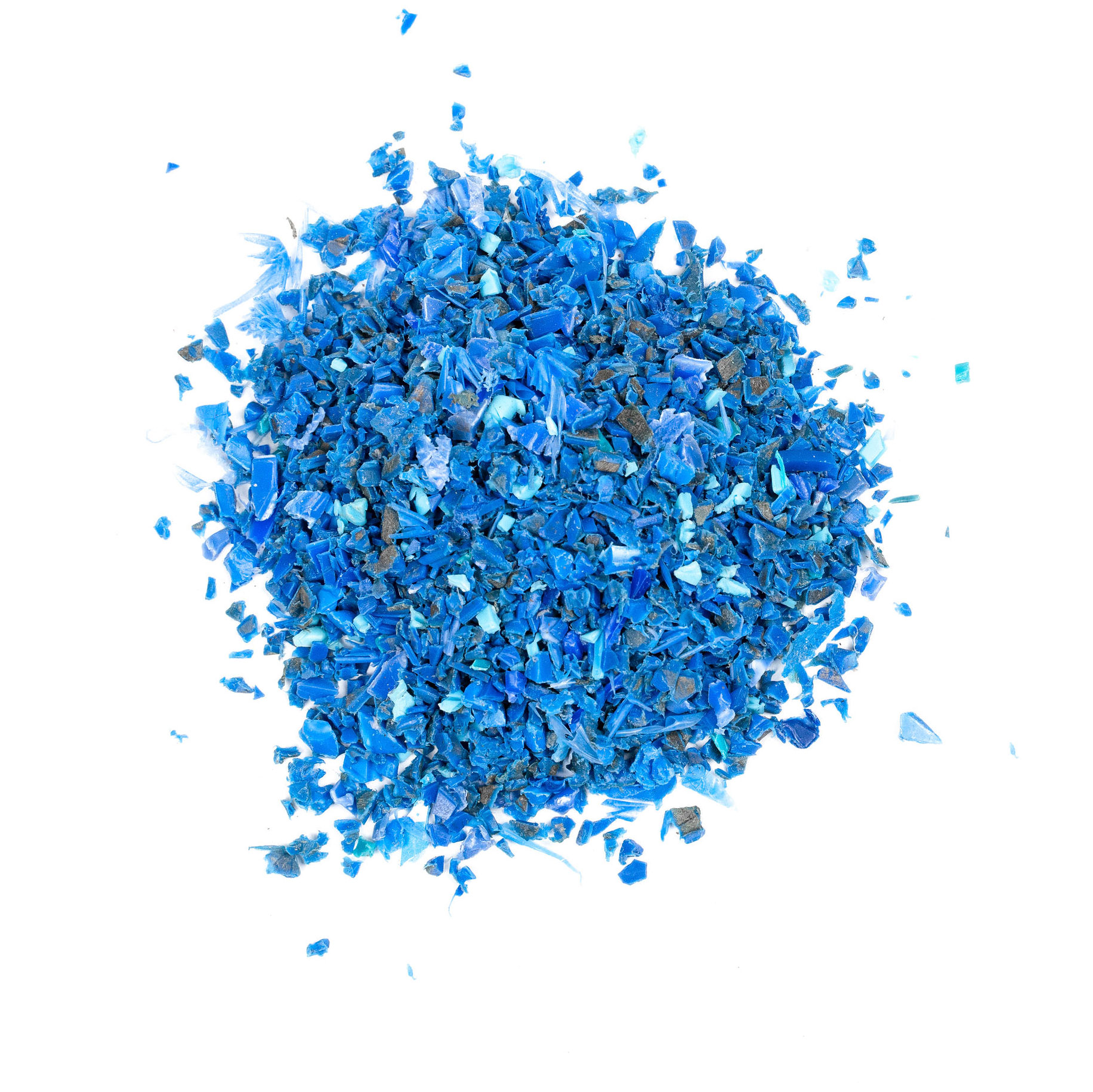 Blauw plastic granulaat